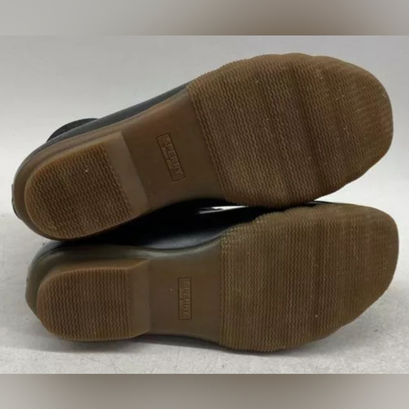 Sperry Saltwater Shiny Black Quilted Duck Boots Size 8 Pre-owned Exc MSRP $110 - Picture 6 of 7